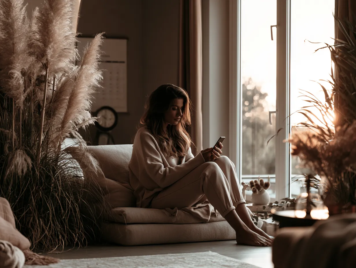 Scène paisible à la maison, ambiance Les Mots d'Emma